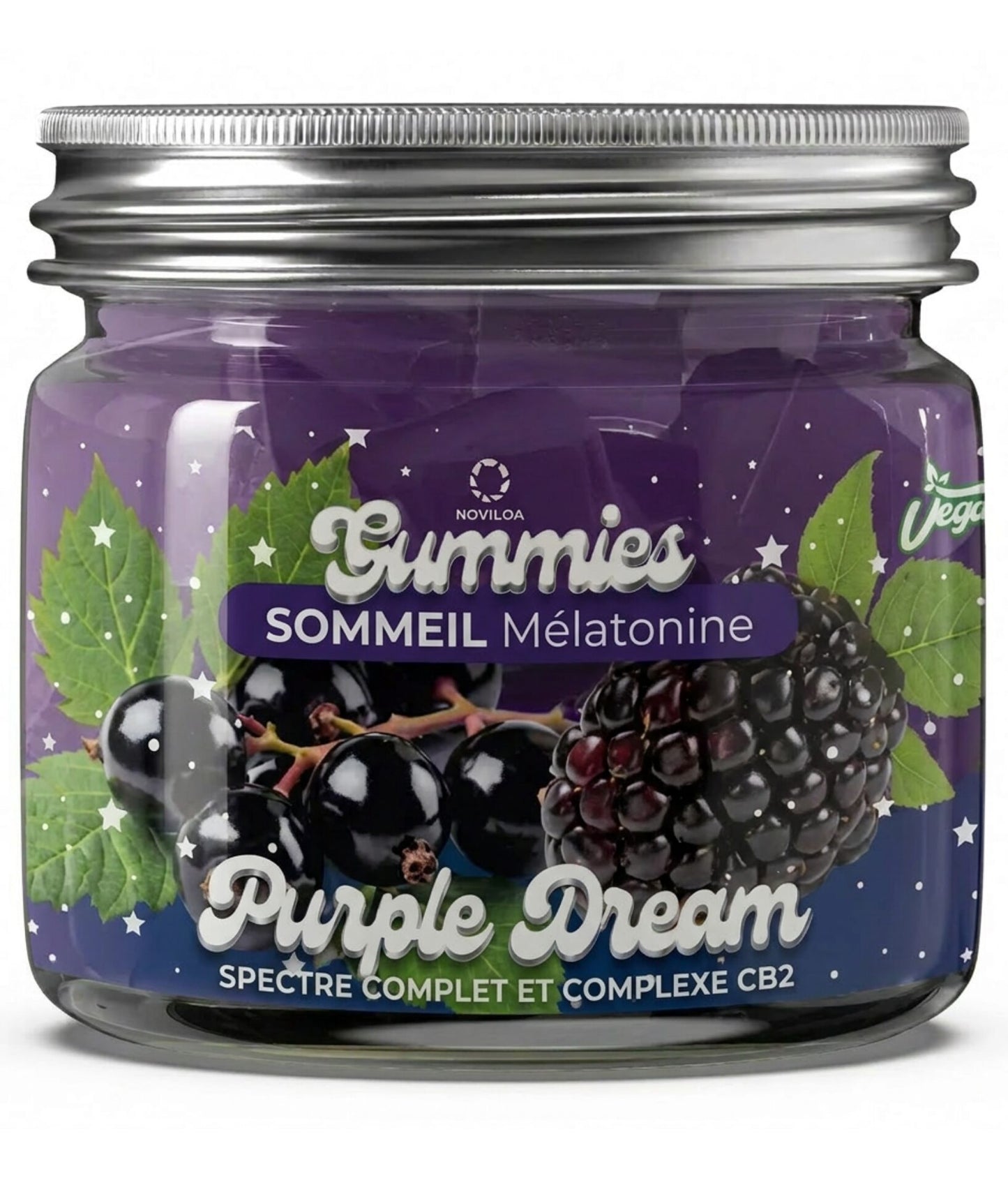Gummies Sommeil Purple Dream spectre complet avec mélatonine