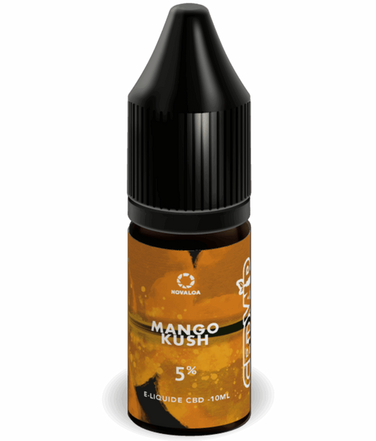 E-liquide CBD Mango Kush 5% – équilibre tropical et relaxant