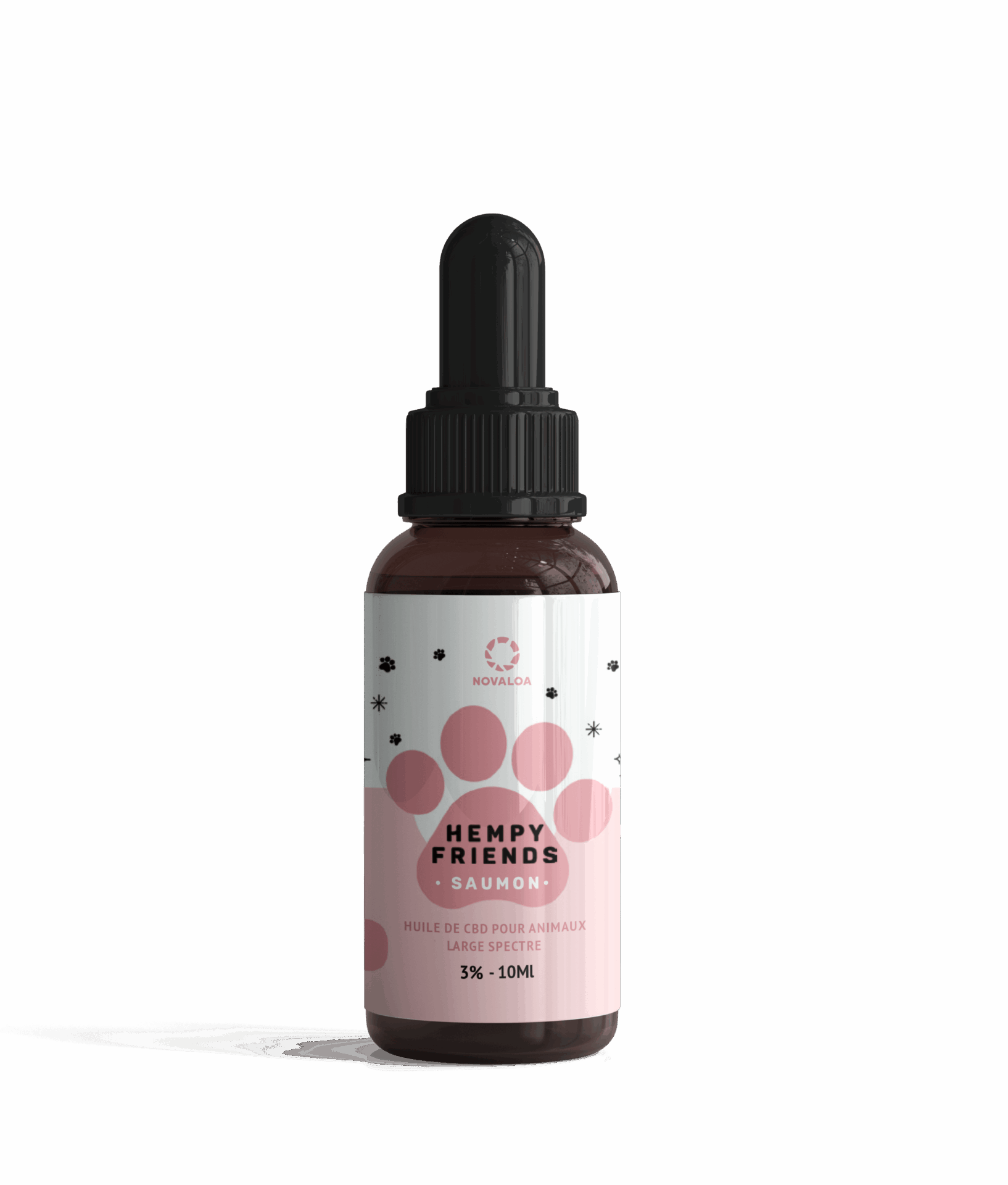 Huile CBD Animaux 3% au saumon – bien-être chiens et chats