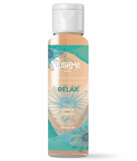 Huile de massage chauffante CBD – détente et bien-être