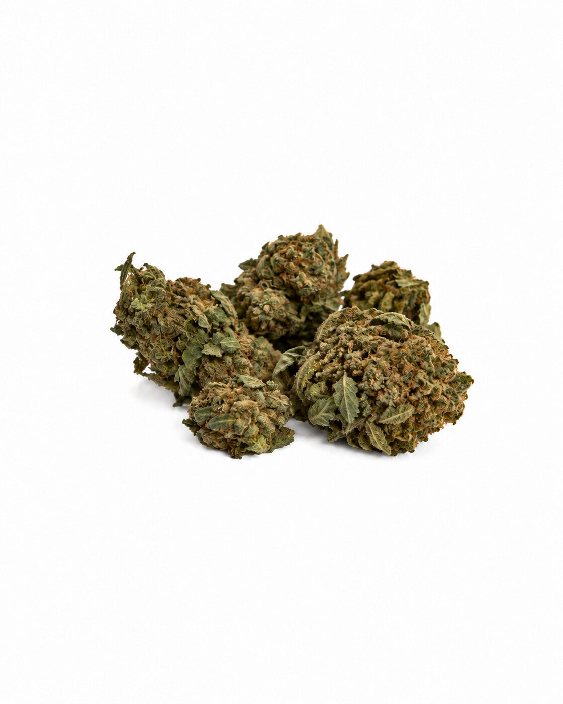 Illustration de fleurs Lemon Kush HPE 30 %, vert olive foncé, sur fond blanc