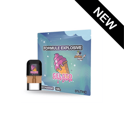 Recharge Astro High HE 90% cartouche compatible vape pen arôme Gelato