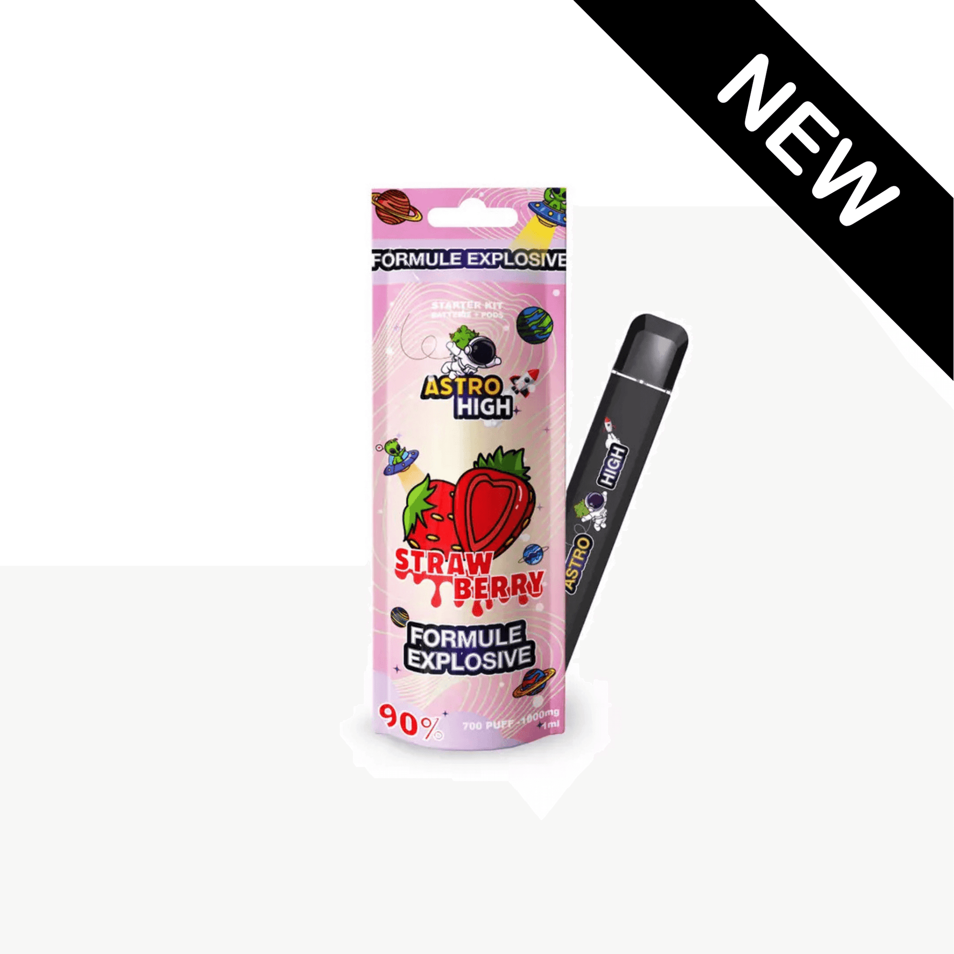 Vape pen Astro High HE 90% rechargeable arôme Strawberry Diesel